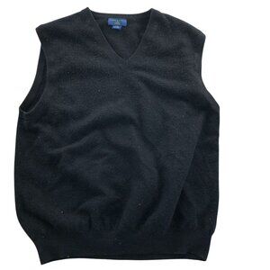Joseph & Lyman 100% Cashmere Sweater Vest XXL Black Sleeveless V-Neck